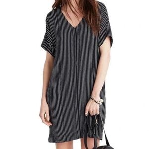 Madewell Novel Shift Dress Chalkboard Stripes Small